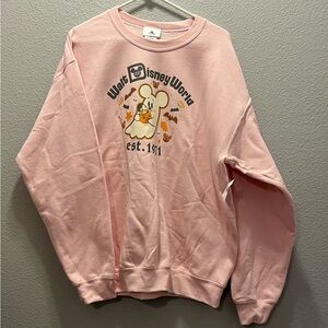 Disney Parks Walt Disney World Halloween Ghost Mickey Pink Sweatshirt Adult NWT!